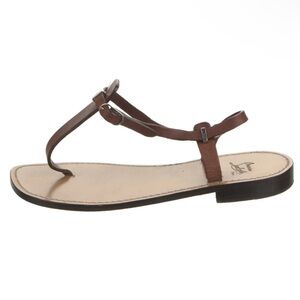 Christian Louboutin Brown Leather Red Bottom Sandles Size 37 1/2